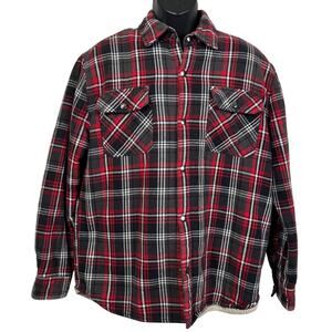 Big Mac JCPenney Fleece Plaid‎ Snap Work Jacket Mens L Vintage Preppy